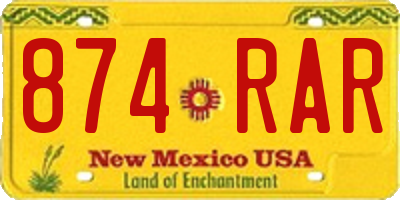 NM license plate 874RAR