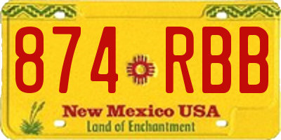 NM license plate 874RBB