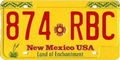 NM license plate 874RBC