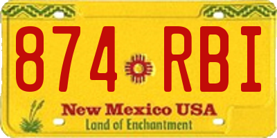 NM license plate 874RBI