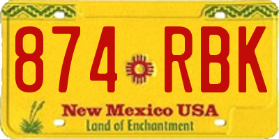 NM license plate 874RBK