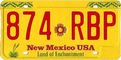 NM license plate 874RBP