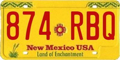 NM license plate 874RBQ