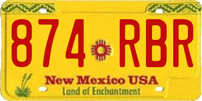 NM license plate 874RBR