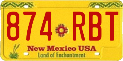 NM license plate 874RBT