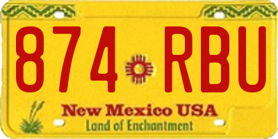 NM license plate 874RBU