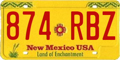 NM license plate 874RBZ