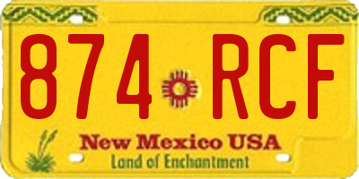 NM license plate 874RCF