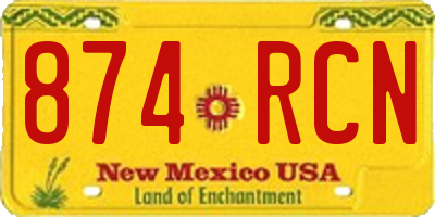 NM license plate 874RCN