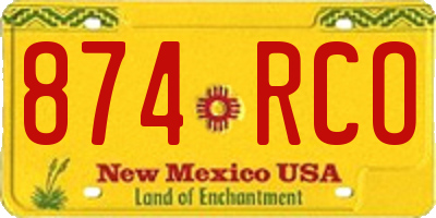 NM license plate 874RCO