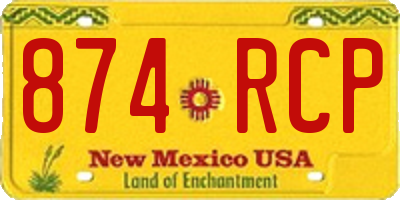 NM license plate 874RCP