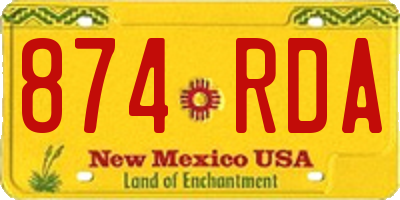 NM license plate 874RDA