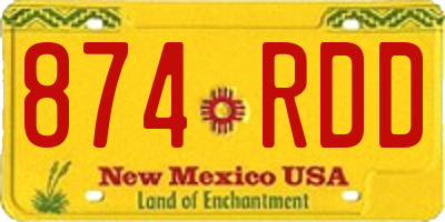 NM license plate 874RDD