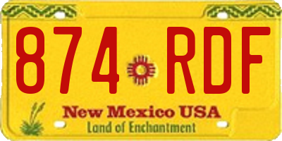 NM license plate 874RDF