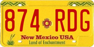 NM license plate 874RDG