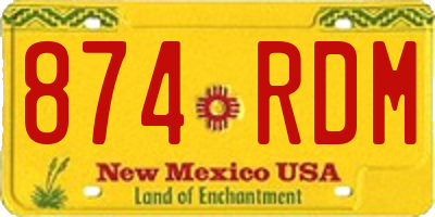 NM license plate 874RDM