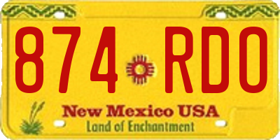 NM license plate 874RDO