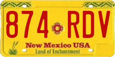 NM license plate 874RDV