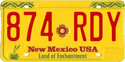 NM license plate 874RDY