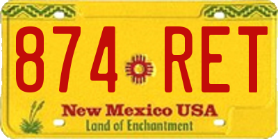 NM license plate 874RET
