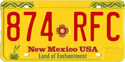NM license plate 874RFC