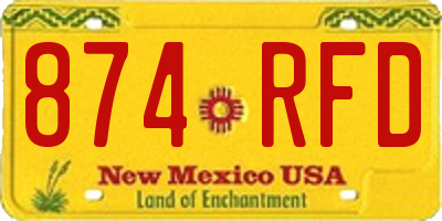 NM license plate 874RFD