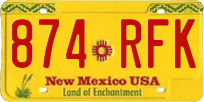 NM license plate 874RFK