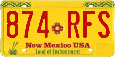 NM license plate 874RFS