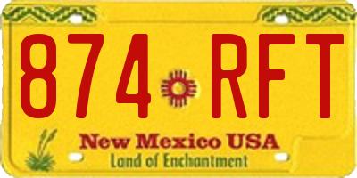 NM license plate 874RFT