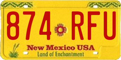 NM license plate 874RFU