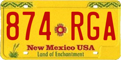 NM license plate 874RGA