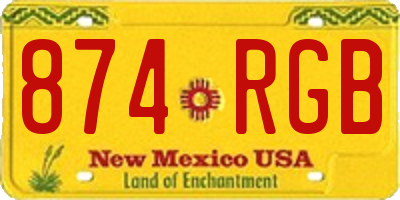 NM license plate 874RGB