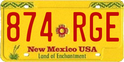 NM license plate 874RGE