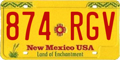 NM license plate 874RGV