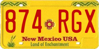NM license plate 874RGX