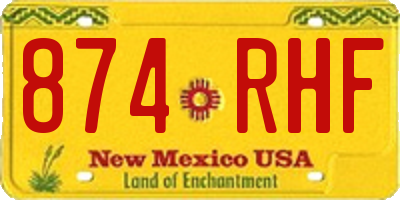 NM license plate 874RHF