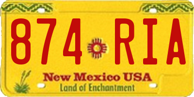NM license plate 874RIA