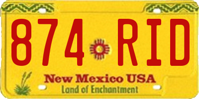 NM license plate 874RID