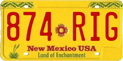 NM license plate 874RIG