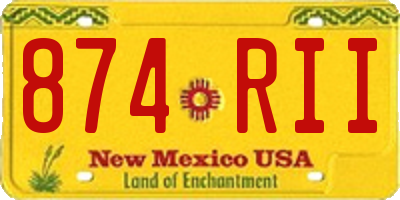NM license plate 874RII