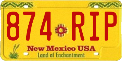 NM license plate 874RIP