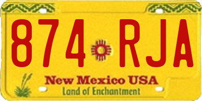 NM license plate 874RJA