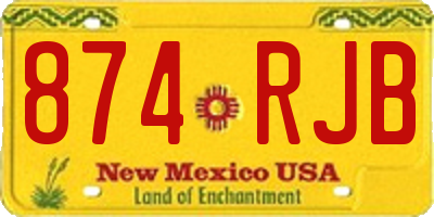 NM license plate 874RJB
