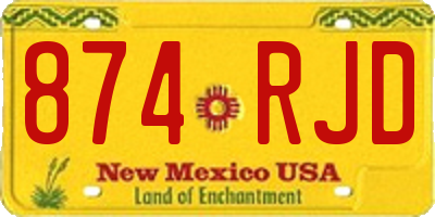 NM license plate 874RJD