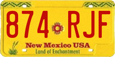 NM license plate 874RJF
