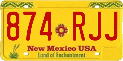 NM license plate 874RJJ
