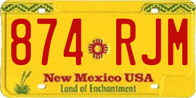 NM license plate 874RJM