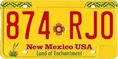 NM license plate 874RJO