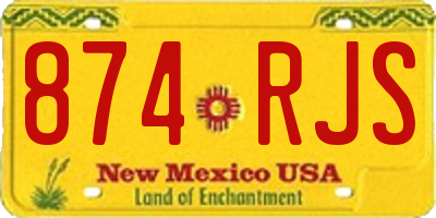 NM license plate 874RJS