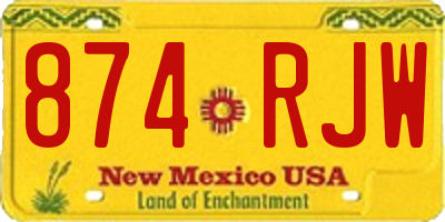 NM license plate 874RJW